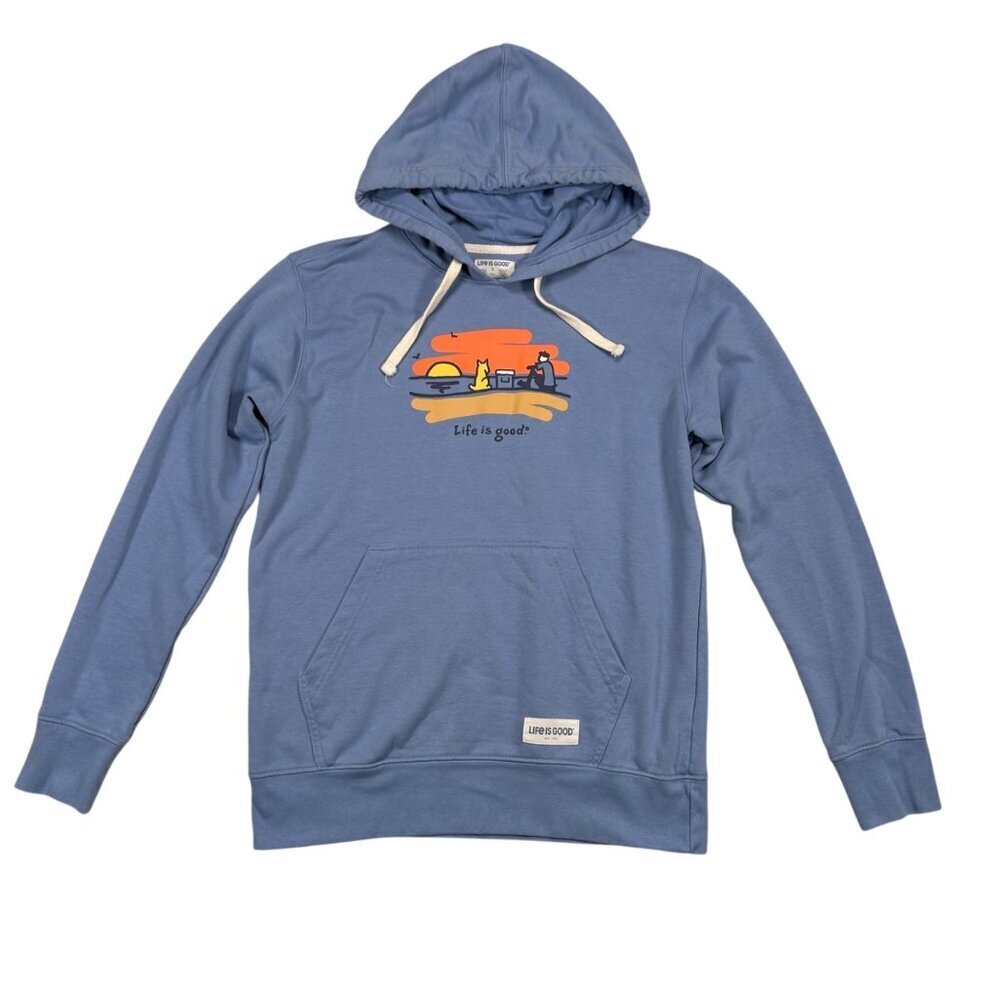 Life Is Good Small Women Hoodie Camping Outdoors Casual